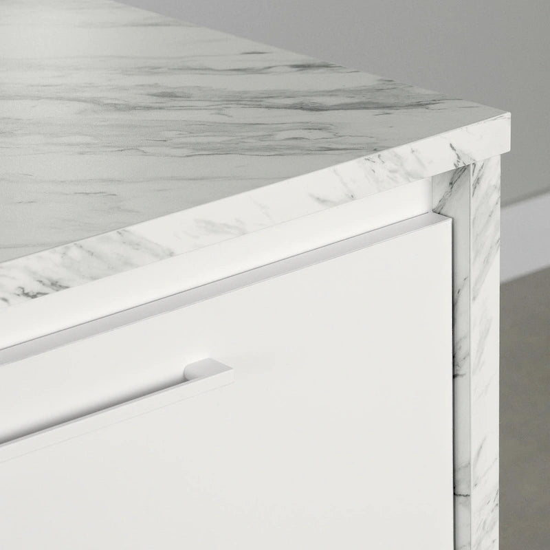 Îlot de cuisine compact avec tiroirs et rangements