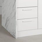 Îlot de cuisine compact avec tiroirs et rangements