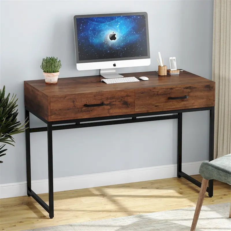 47 Inch Home Office Desk with 2 Storage Drawers