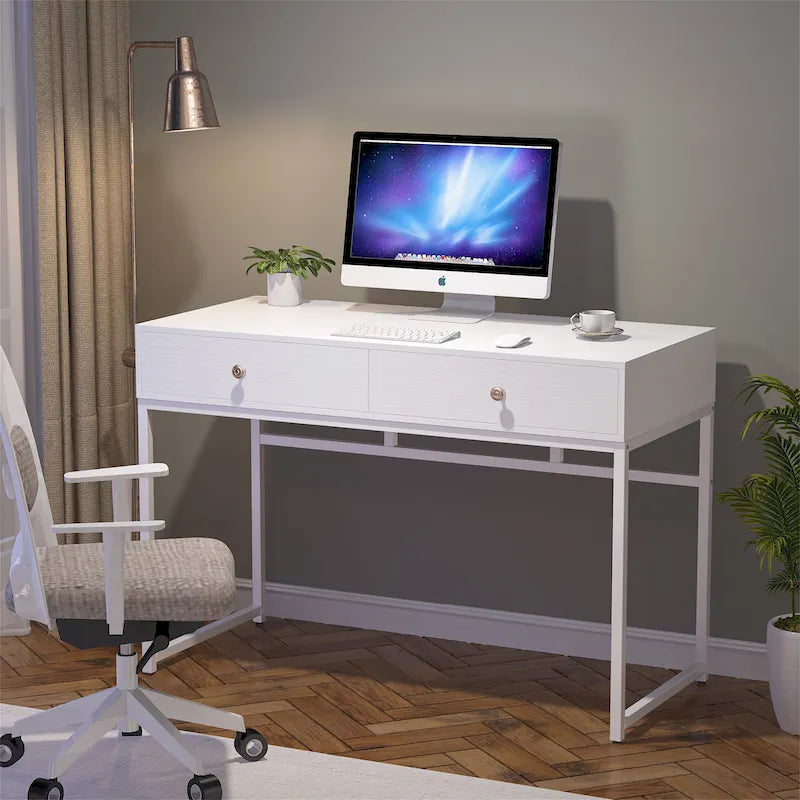 47 Inch Home Office Desk with 2 Storage Drawers