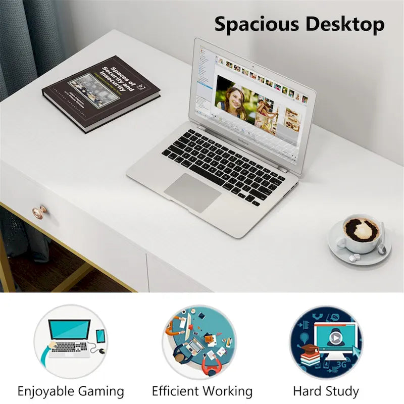 47 Inch Home Office Desk with 2 Storage Drawers