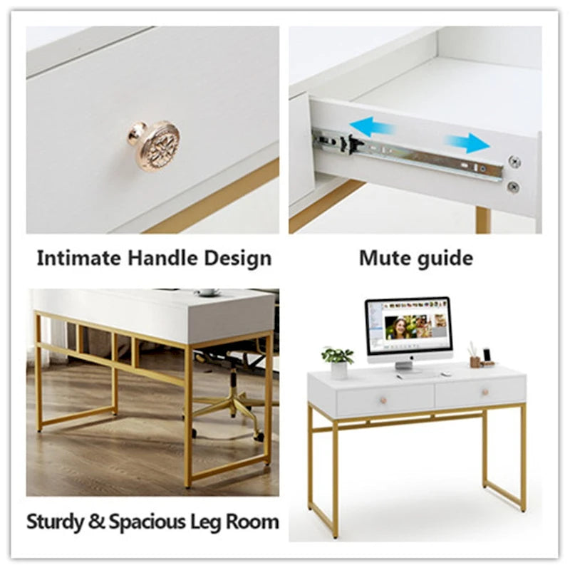 47 Inch Home Office Desk with 2 Storage Drawers