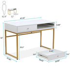 47 Inch Home Office Desk with 2 Storage Drawers