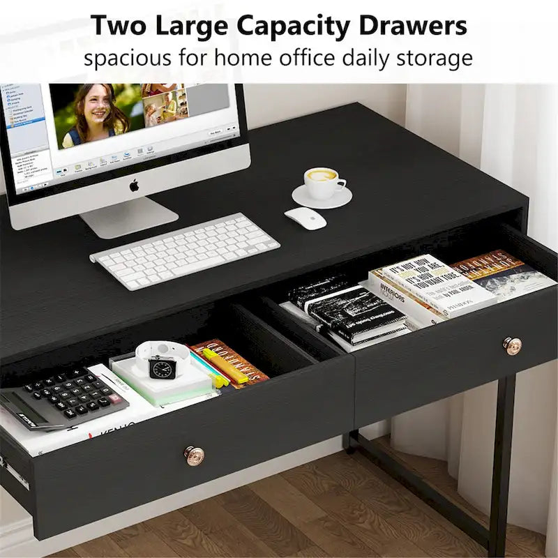 47 Inch Home Office Desk with 2 Storage Drawers