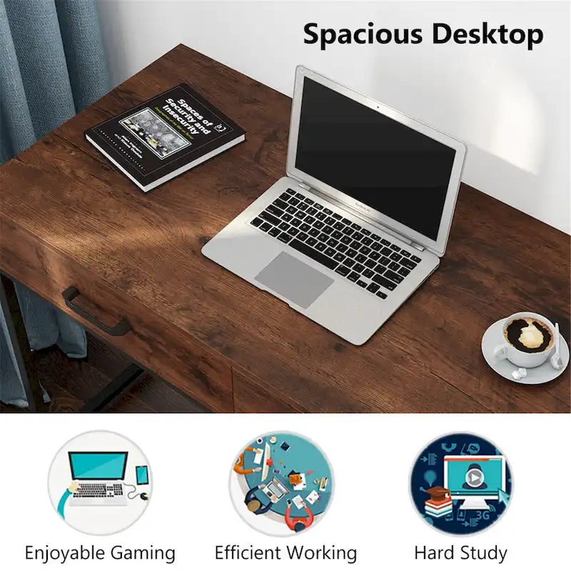 47 Inch Home Office Desk with 2 Storage Drawers