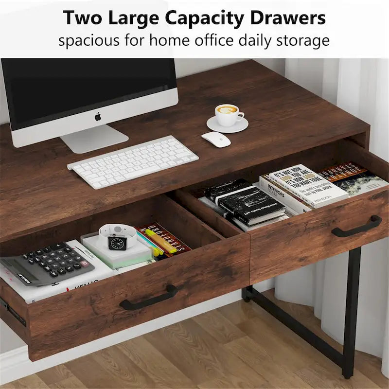 47 Inch Home Office Desk with 2 Storage Drawers
