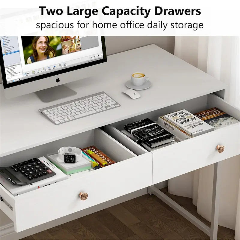 47 Inch Home Office Desk with 2 Storage Drawers