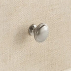 Thea White Finish Beige Linen Drawer Face 1 Drawer Nightstand by iNSPIRE Q Classic