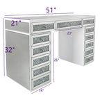 Mirrored Vanity Dresser with 13 Drawers
