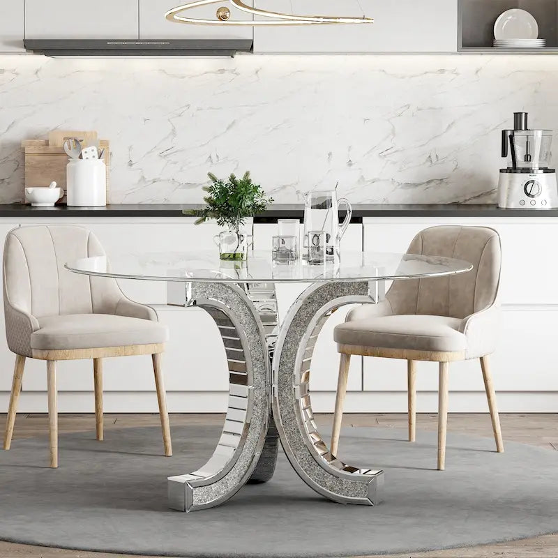 Round Glass Top Dining Table