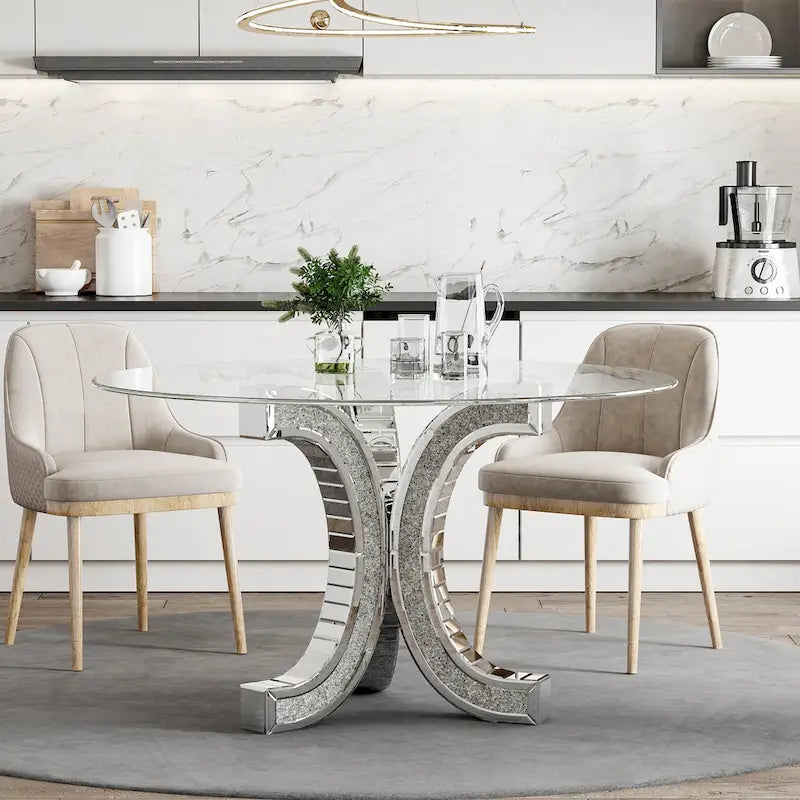 Round Glass Top Dining Table