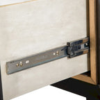 2-Drawer Espresso Nightstand with Gold Accent Trim