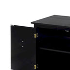 Meuble de rangement en bois avec poignées couleur laiton antique
