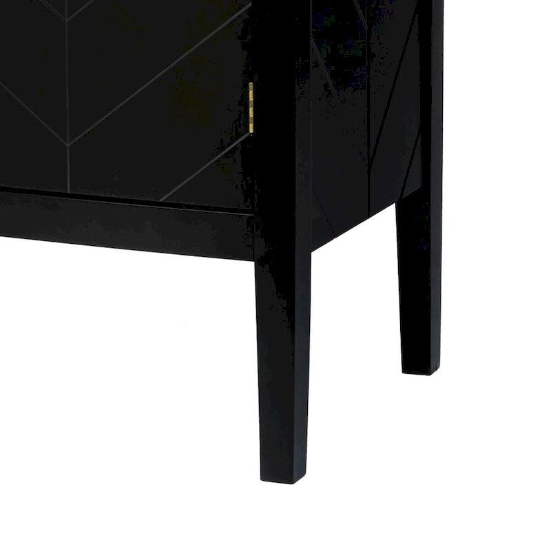 Meuble de rangement en bois avec poignées couleur laiton antique