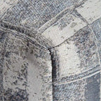 Pouf carré gris et ivoire de 22 pouces