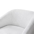 Swivel Barrel Accent Chair with Upholstered Fabric and Wood Base