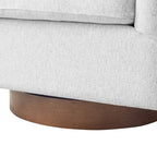 Swivel Barrel Accent Chair with Upholstered Fabric and Wood Base