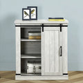 32 in. Sliding Barn Door Accent Cabinet with Adjustable Shelves