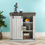 32 in. Sliding Barn Door Accent Cabinet with Adjustable Shelves