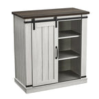 32 in. Sliding Barn Door Accent Cabinet with Adjustable Shelves
