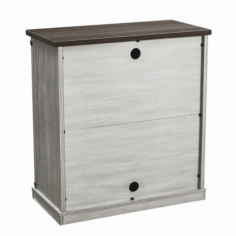 32 in. Sliding Barn Door Accent Cabinet with Adjustable Shelves