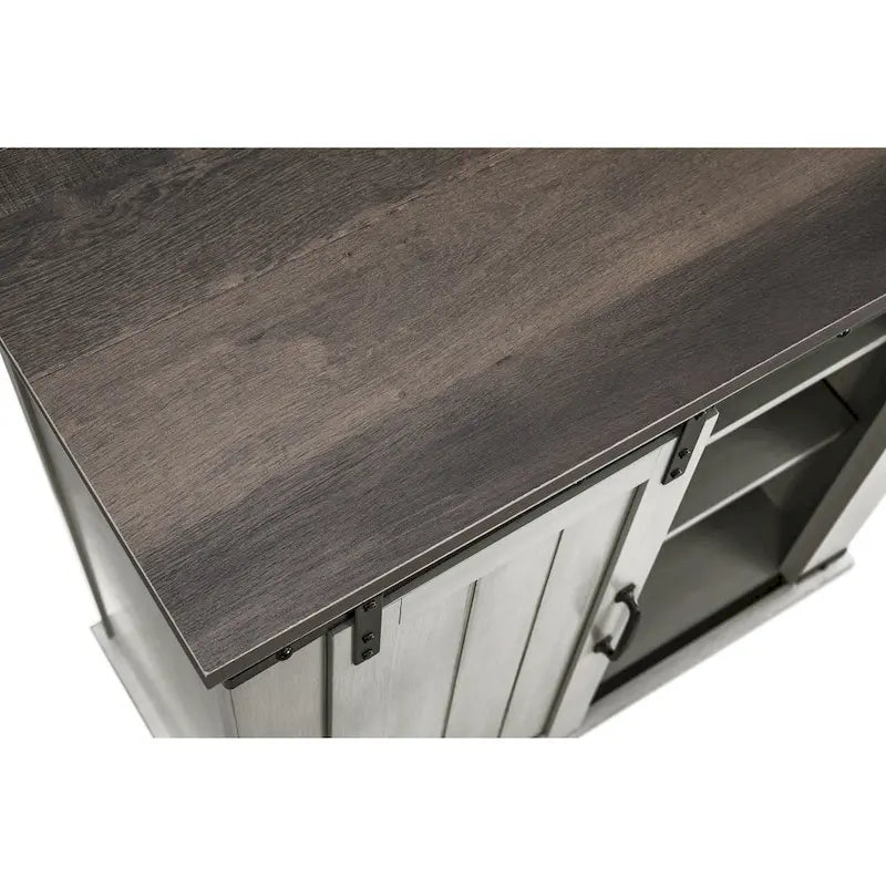 32 in. Sliding Barn Door Accent Cabinet with Adjustable Shelves