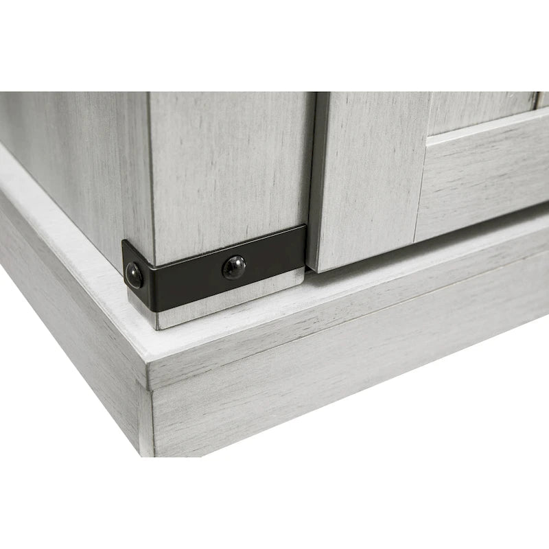32 in. Sliding Barn Door Accent Cabinet with Adjustable Shelves