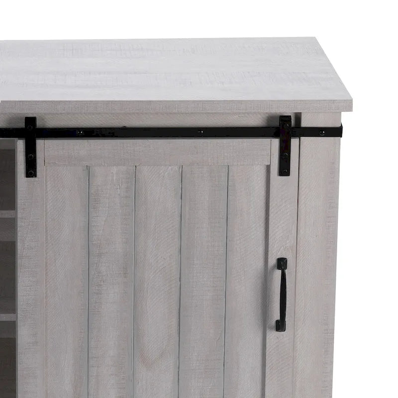 32 in. Sliding Barn Door Accent Cabinet with Adjustable Shelves