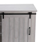 32 in. Sliding Barn Door Accent Cabinet with Adjustable Shelves