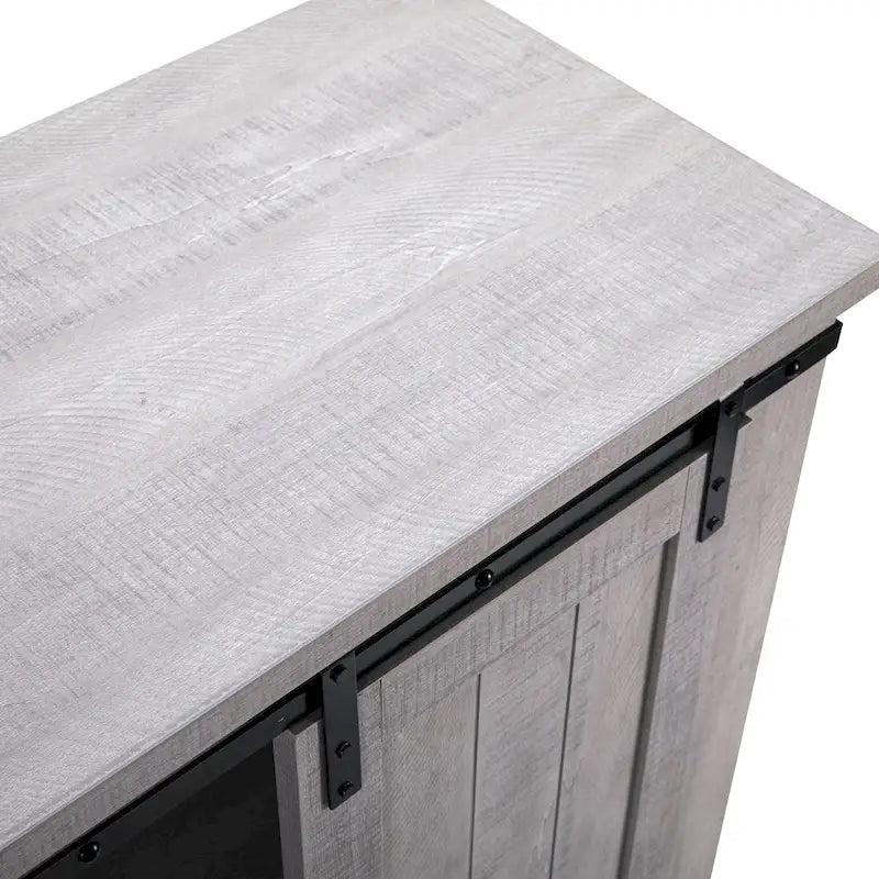 32 in. Sliding Barn Door Accent Cabinet with Adjustable Shelves