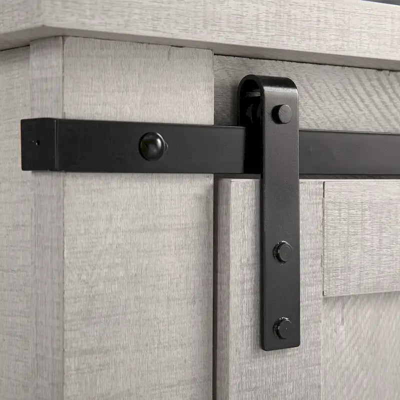 32 in. Sliding Barn Door Accent Cabinet with Adjustable Shelves
