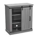32 in. Sliding Barn Door Accent Cabinet with Adjustable Shelves