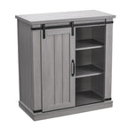 32 in. Sliding Barn Door Accent Cabinet with Adjustable Shelves