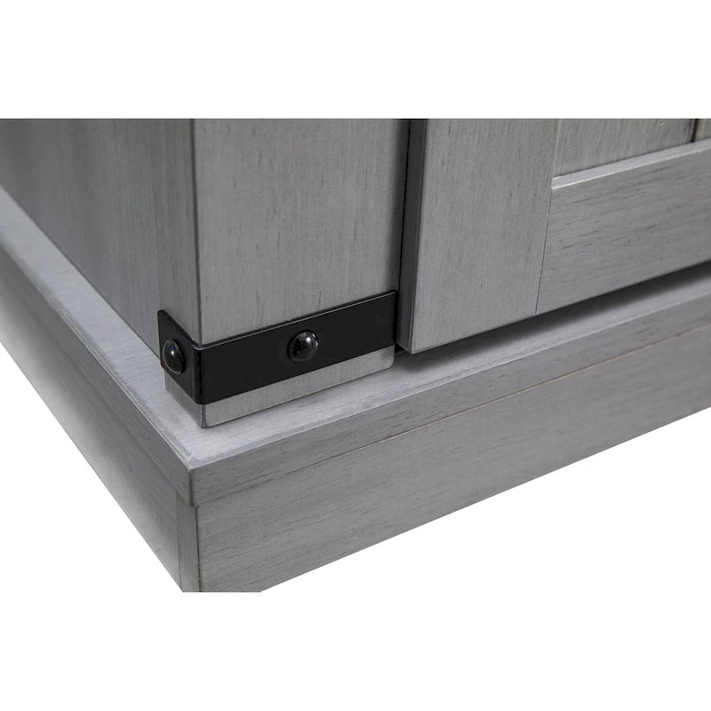 32 in. Sliding Barn Door Accent Cabinet with Adjustable Shelves