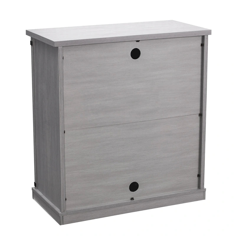 32 in. Sliding Barn Door Accent Cabinet with Adjustable Shelves