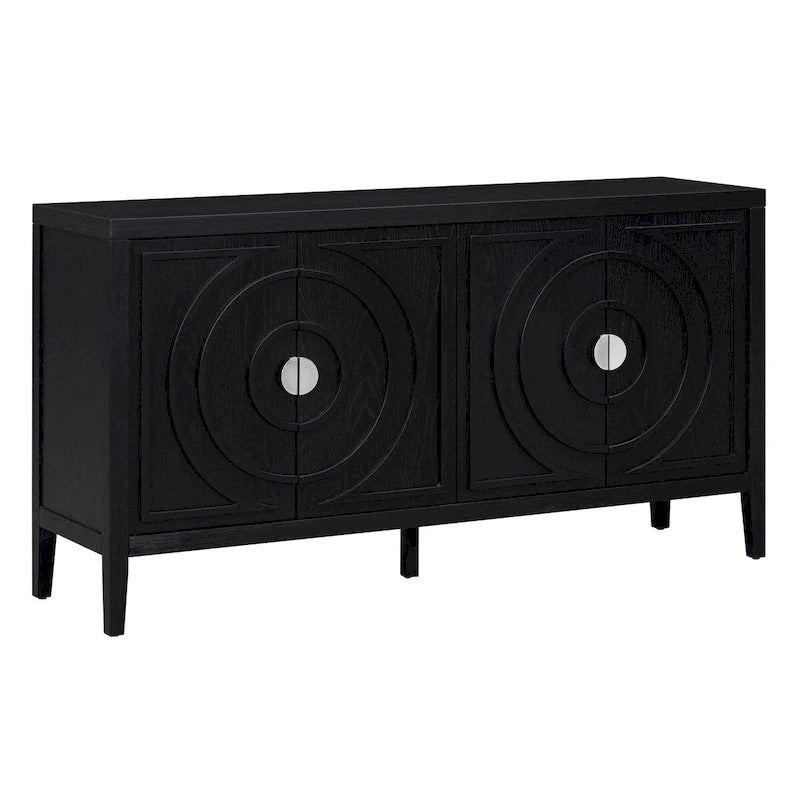 Retro-Sideboard mit runden Türgriffen – 60L x 16W x 32H