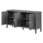 Retro-Sideboard mit runden Türgriffen – 60L x 16W x 32H