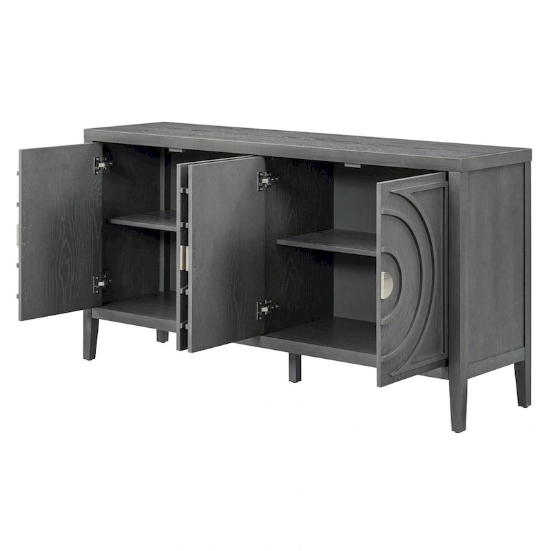 Retro-Sideboard mit runden Türgriffen – 60L x 16W x 32H