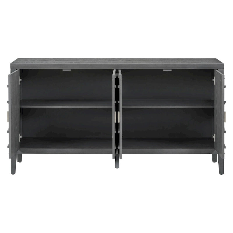 Retro-Sideboard mit runden Türgriffen – 60L x 16W x 32H