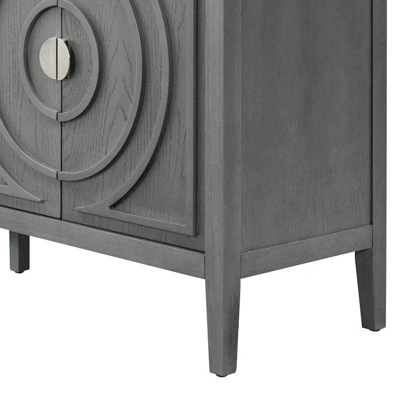 Retro-Sideboard mit runden Türgriffen – 60L x 16W x 32H