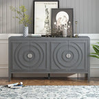 Retro-Sideboard mit runden Türgriffen – 60L x 16W x 32H