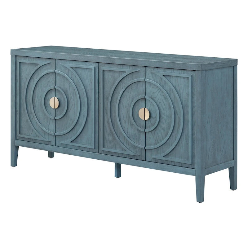 Retro-Sideboard mit runden Türgriffen – 60L x 16W x 32H