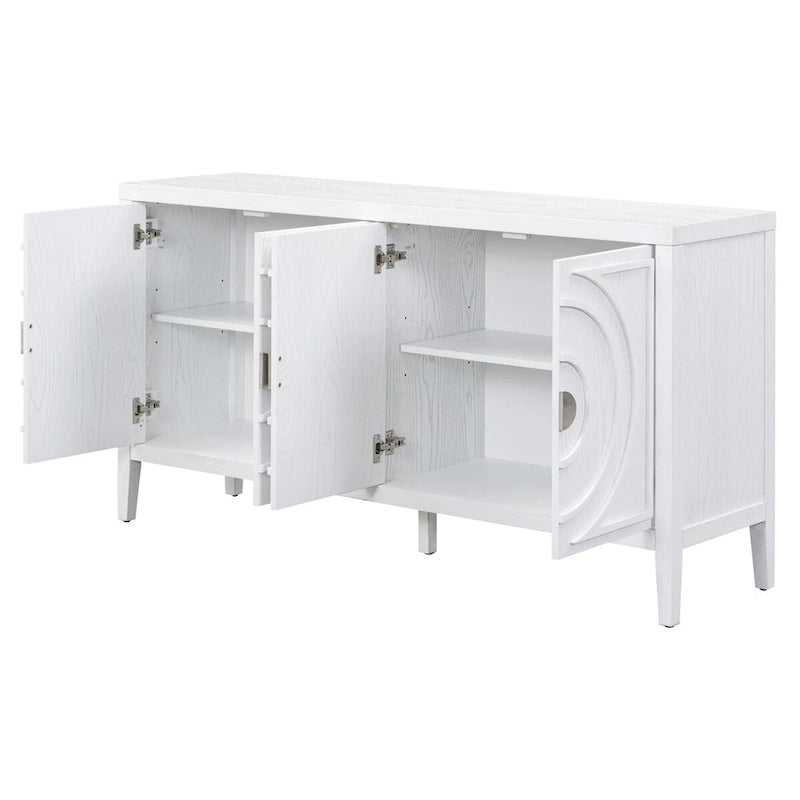 Retro-Sideboard mit runden Türgriffen – 60L x 16W x 32H
