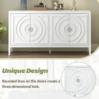 Retro-Sideboard mit runden Türgriffen – 60L x 16W x 32H