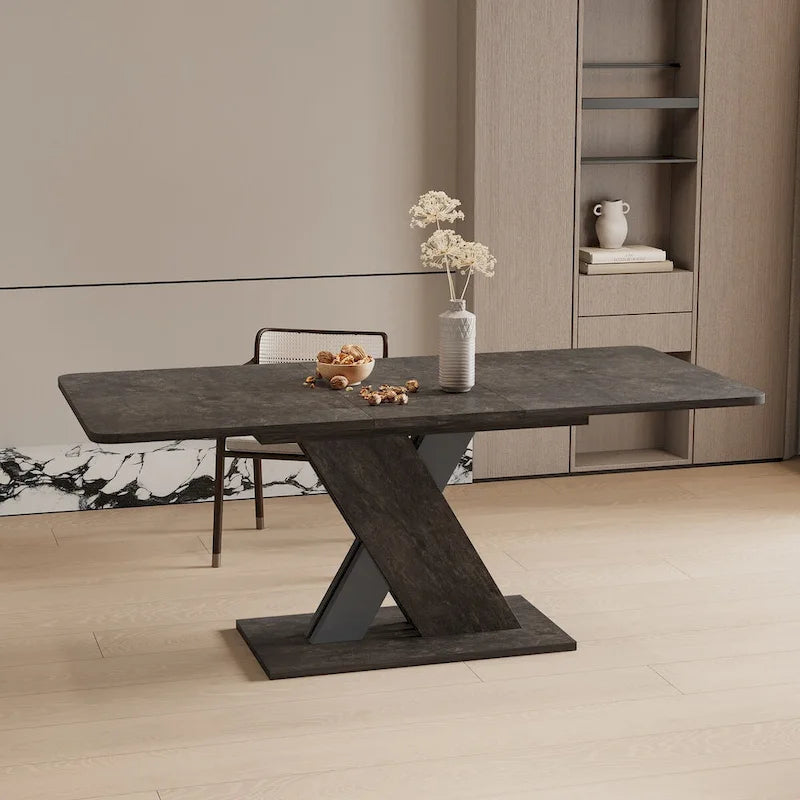 Extendable Dining Table with X-Base