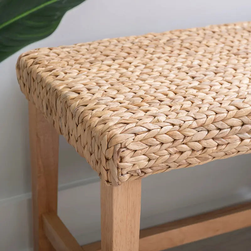 Hyacinth Natural Bench