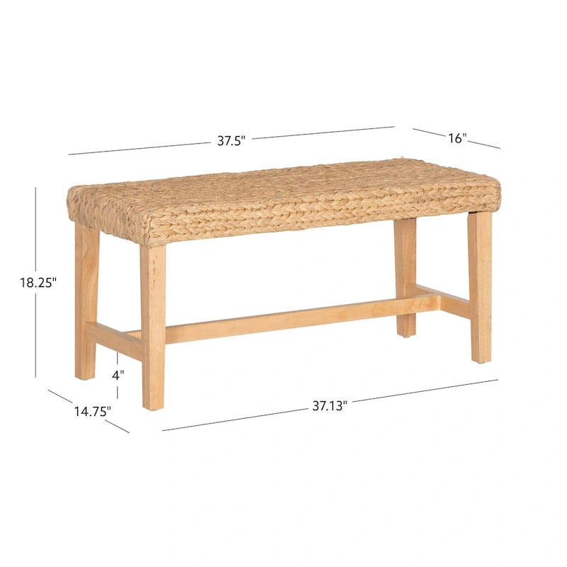 Hyacinth Natural Bench