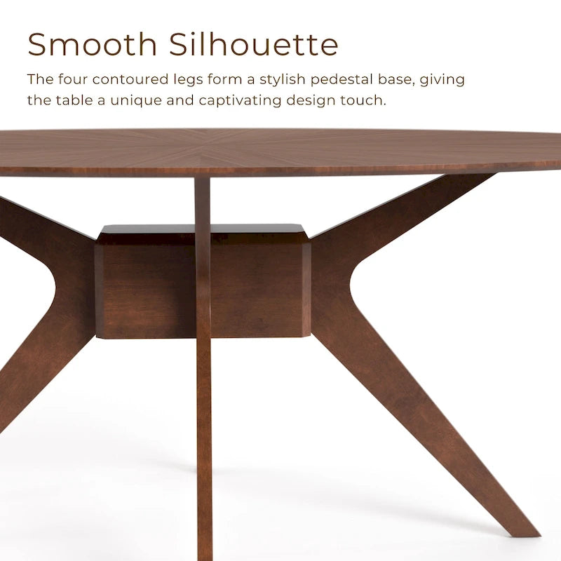 71-Inch Oval Walnut Dining Table