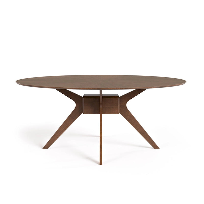 71-Inch Oval Walnut Dining Table