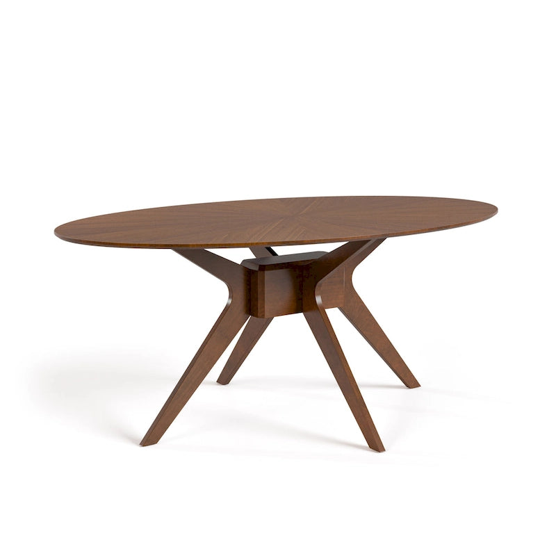 71-Inch Oval Walnut Dining Table